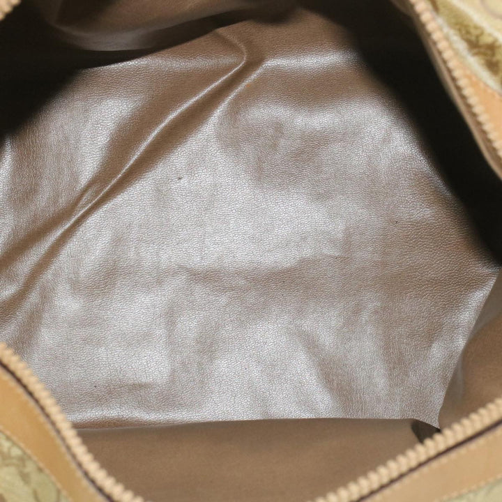 Celine C Macadam Horse Carriage Hand Bag PVC Leather Beige Auth am177g