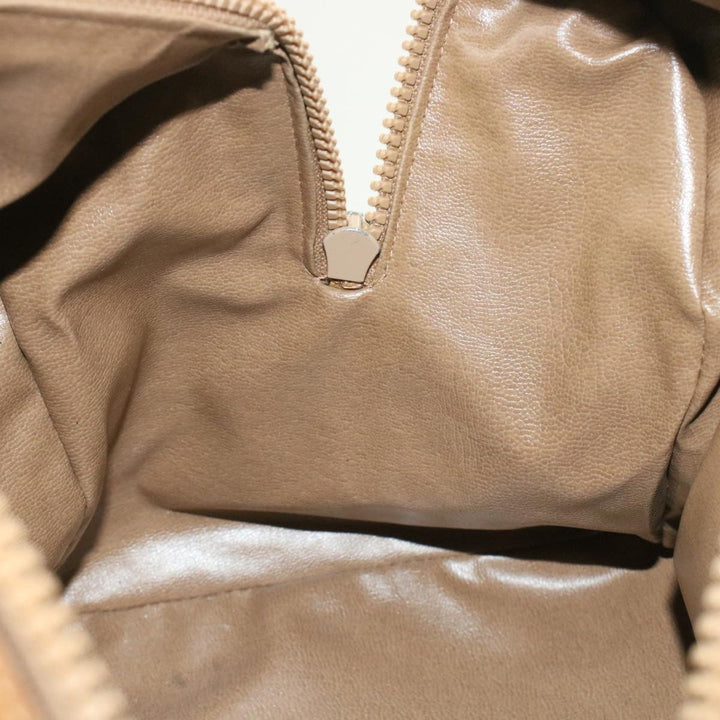 Celine C Macadam Horse Carriage Hand Bag PVC Leather Beige Auth am177g
