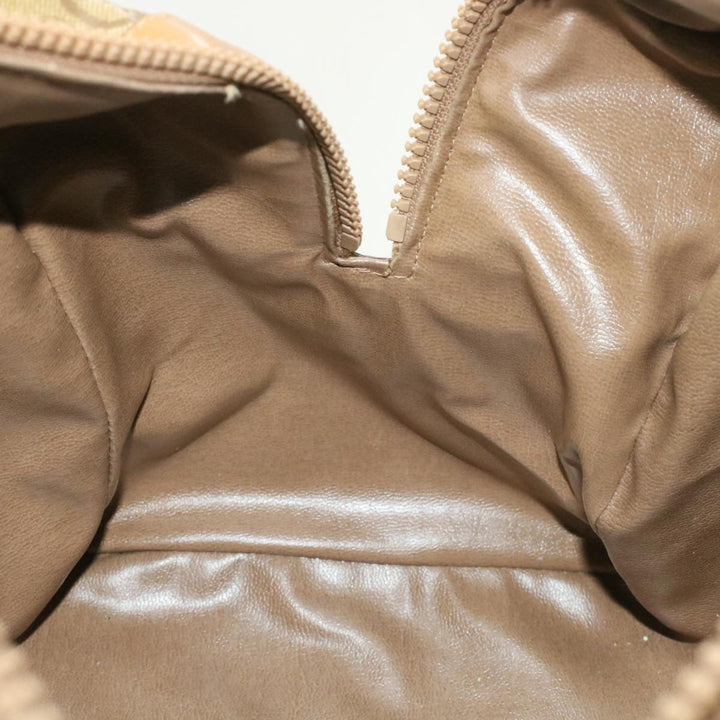 Celine C Macadam Horse Carriage Hand Bag PVC Leather Beige Auth am177g