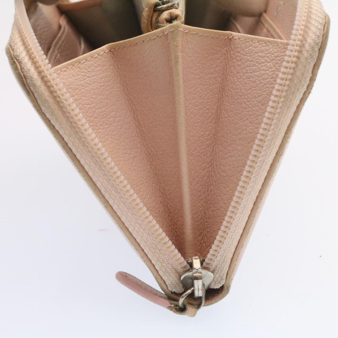 Chanel Camelia Zip Around Wallet Leather Pink CC Auth am1797g
