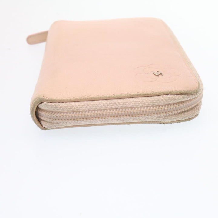 Chanel Camelia Zip Around Wallet Leather Pink CC Auth am1797g