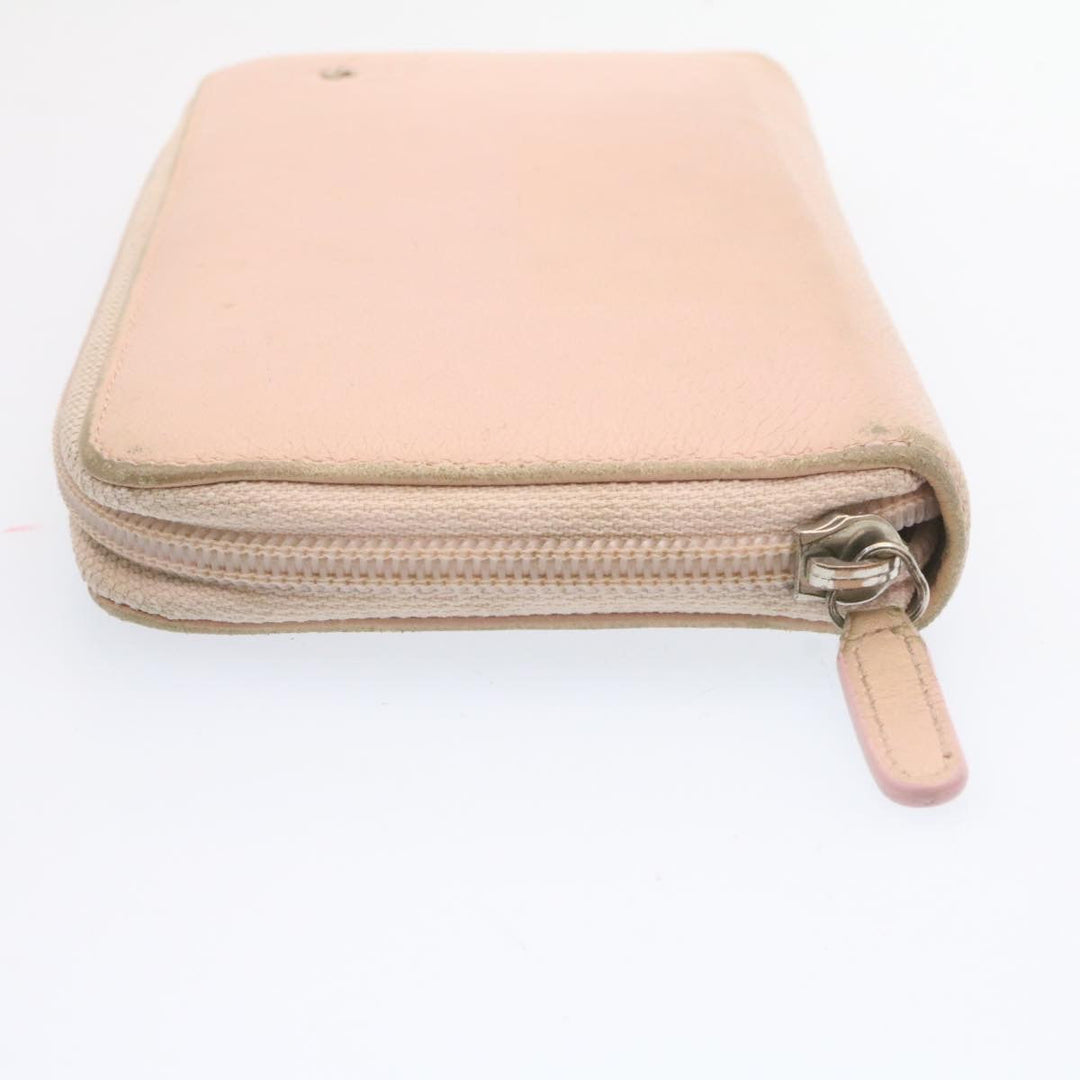 Chanel Camelia Zip Around Wallet Leather Pink CC Auth am1797g