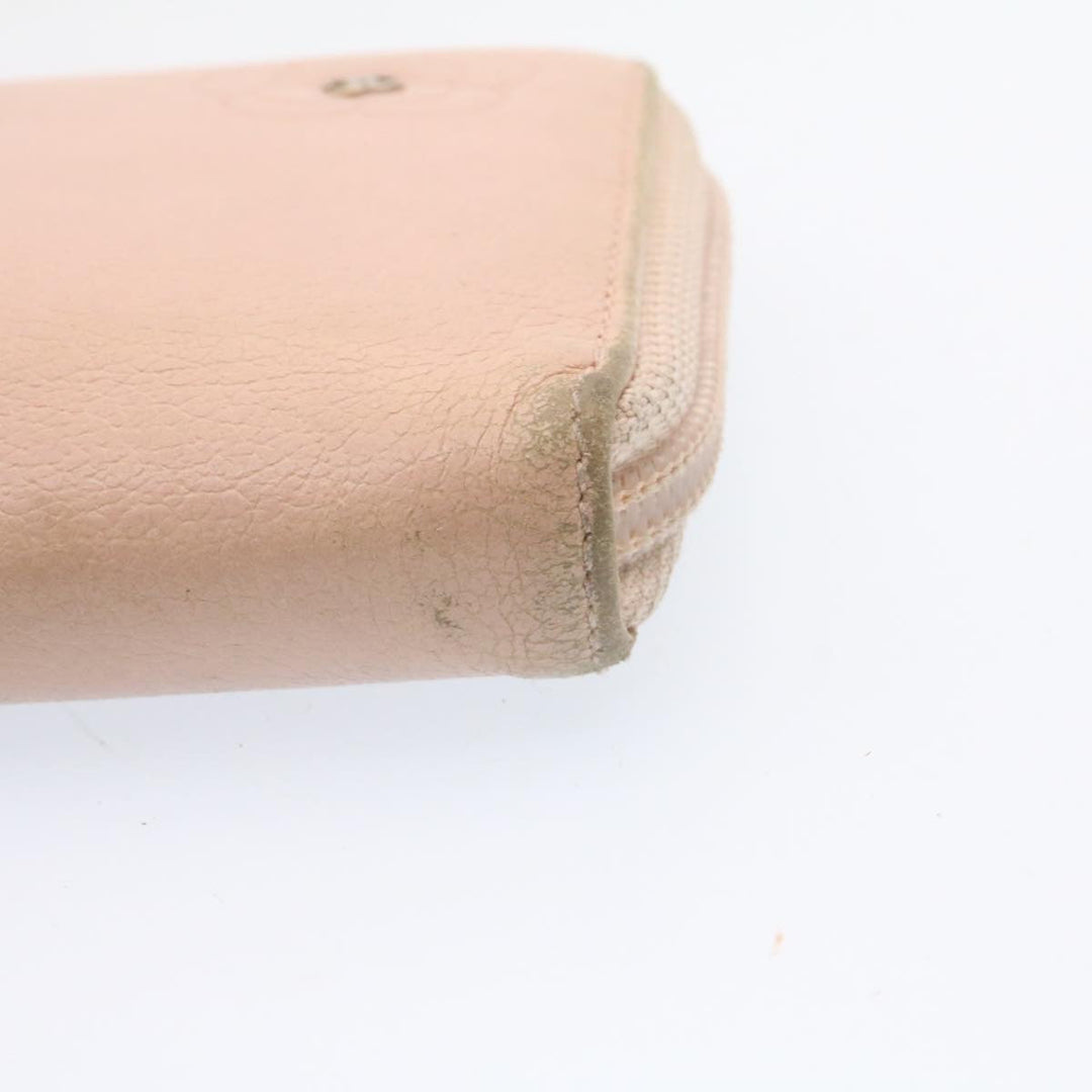 Chanel Camelia Zip Around Wallet Leather Pink CC Auth am1797g