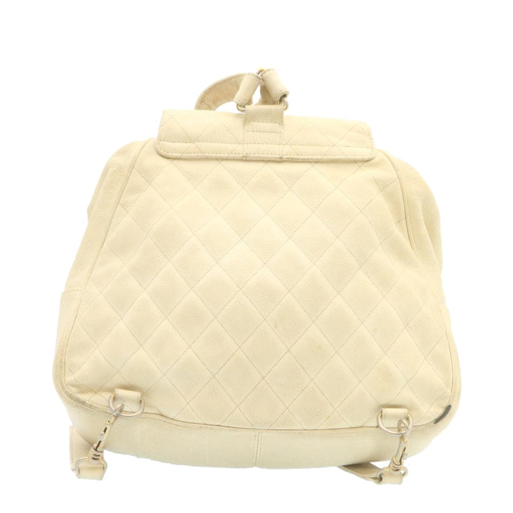 Top Quality Chanel Caviar Skin Matelasse Backpack White CC Auth am1922gA