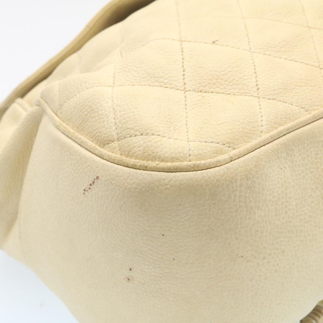 Top Quality Chanel Caviar Skin Matelasse Backpack White CC Auth am1922gA