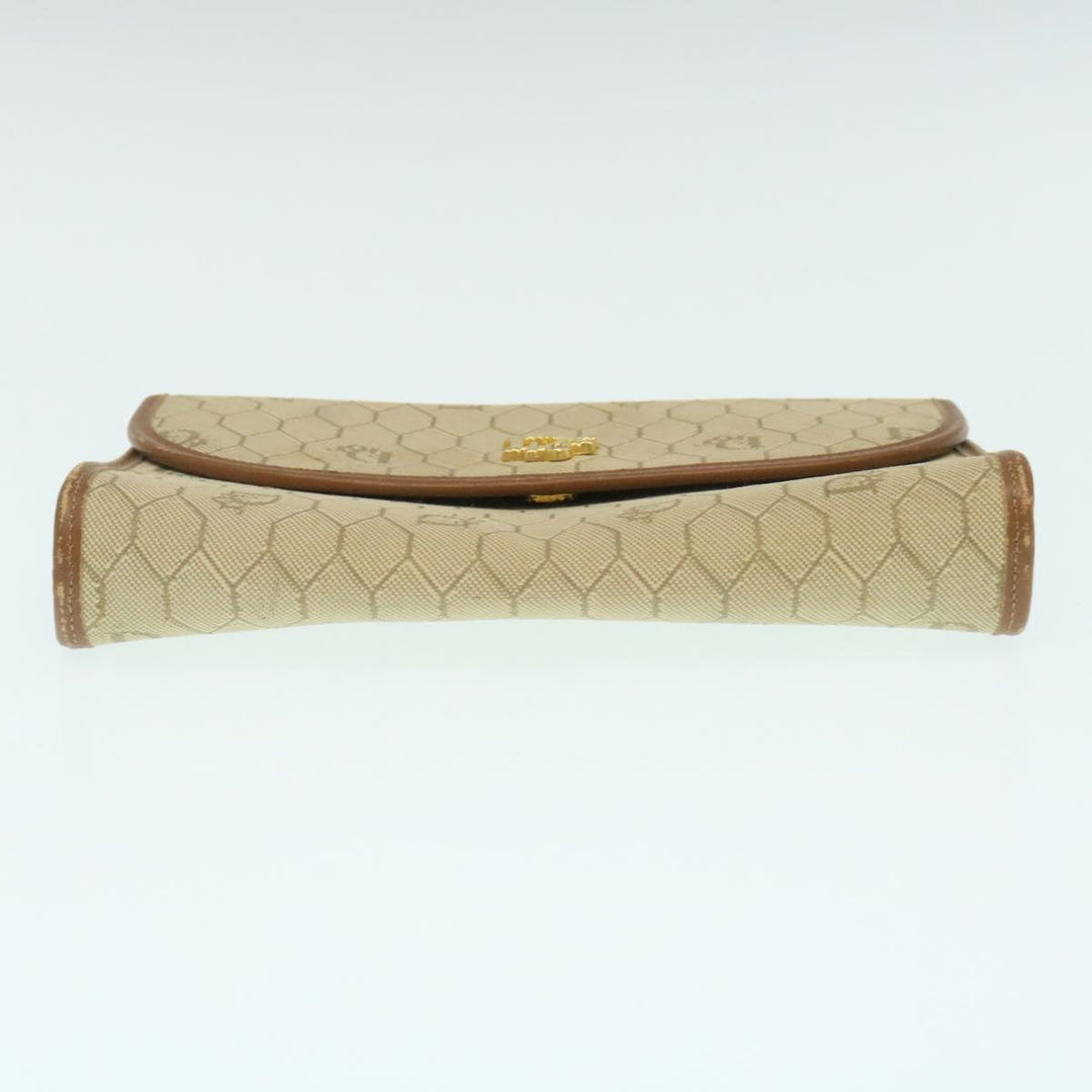 CHRISTIAN Top quality Dior Honeycomb Chain Shoulder Bag Canvas Beige Auth am2250g