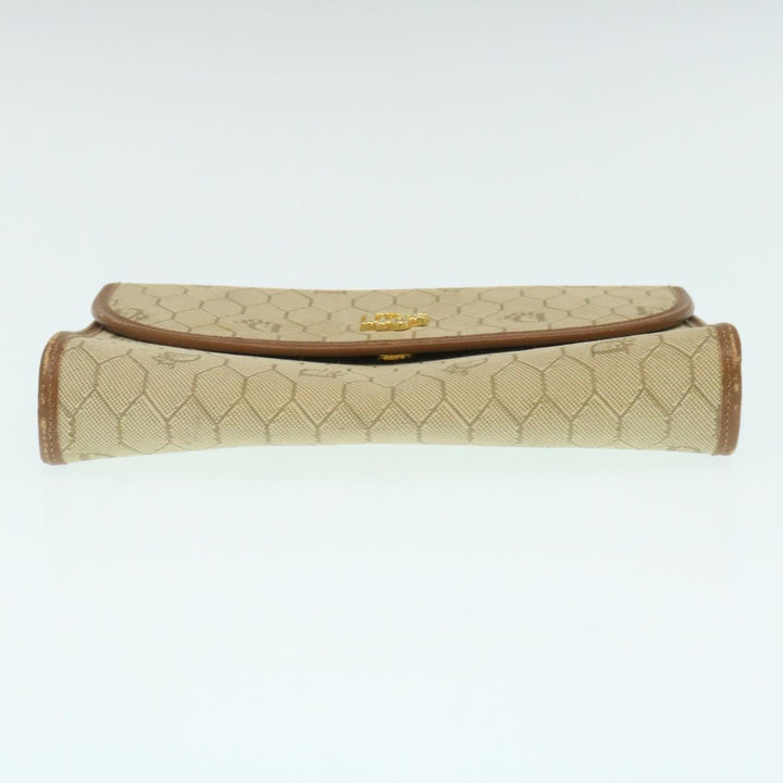 CHRISTIAN Top quality Dior Honeycomb Chain Shoulder Bag Canvas Beige Auth am2250g