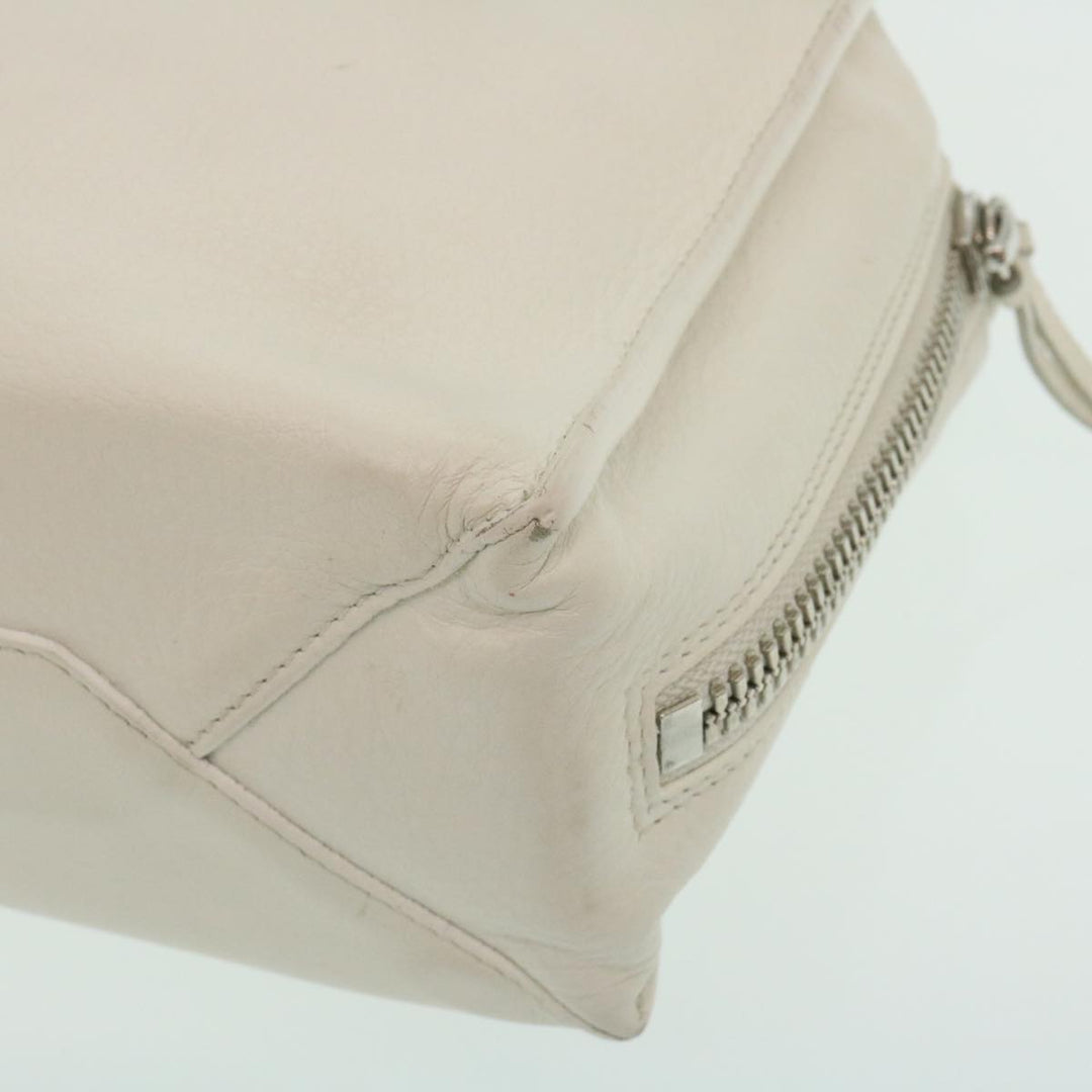 Top Quality Balenciaga 2Way Shoulder Bag Hand Bag Leather White Auth am2305g