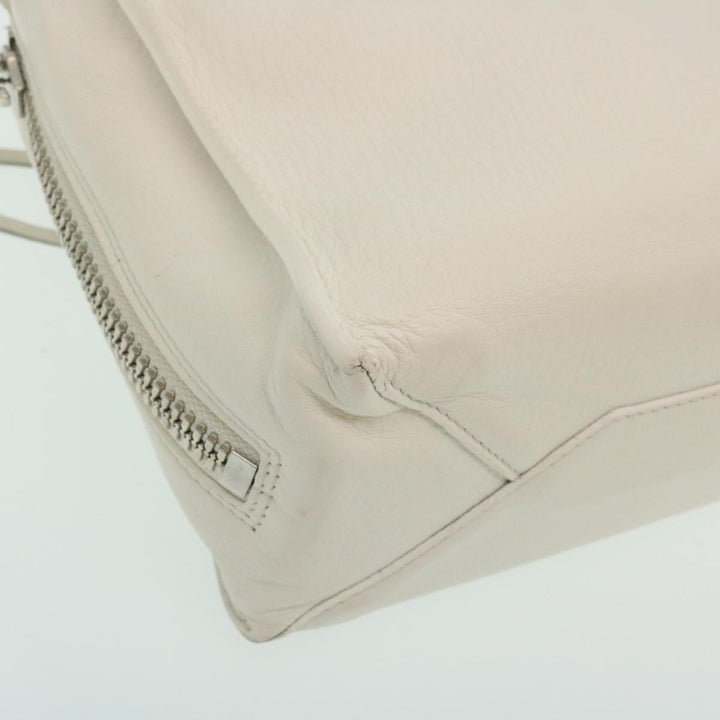Top Quality Balenciaga 2Way Shoulder Bag Hand Bag Leather White Auth am2305g