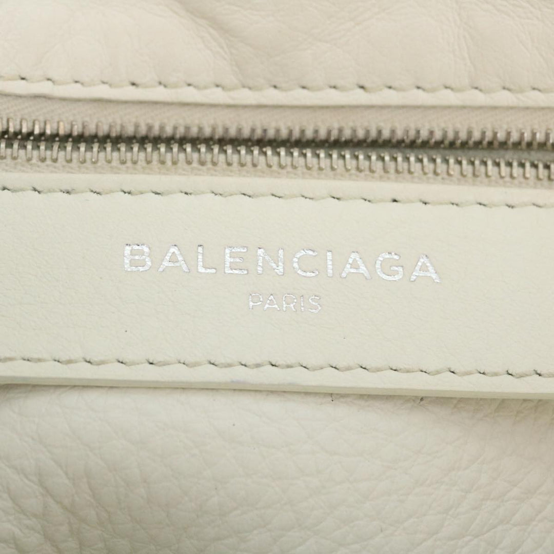 Top Quality Balenciaga 2Way Shoulder Bag Hand Bag Leather White Auth am2305g