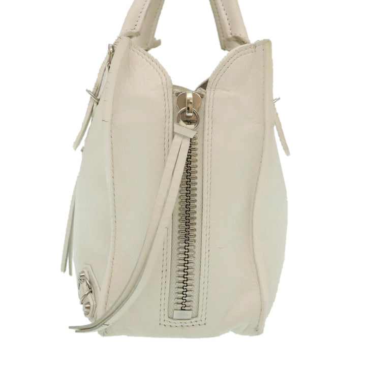Top Quality Balenciaga 2Way Shoulder Bag Hand Bag Leather White Auth am2305g