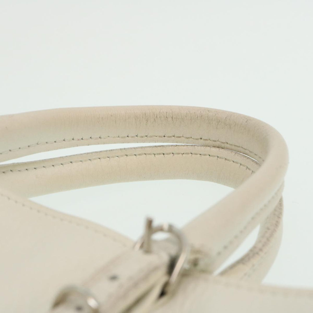 Top Quality Balenciaga 2Way Shoulder Bag Hand Bag Leather White Auth am2305g