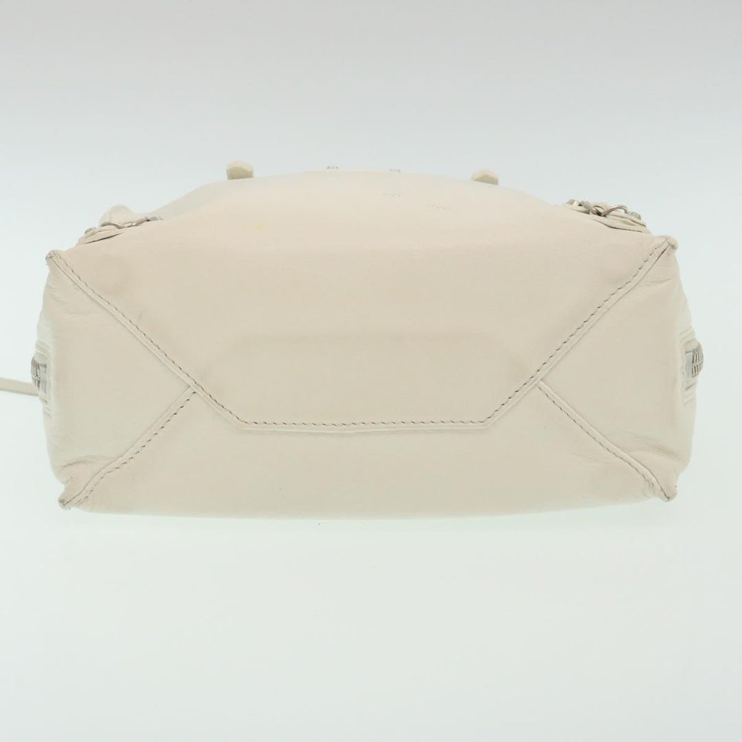 Top Quality Balenciaga 2Way Shoulder Bag Hand Bag Leather White Auth am2305g
