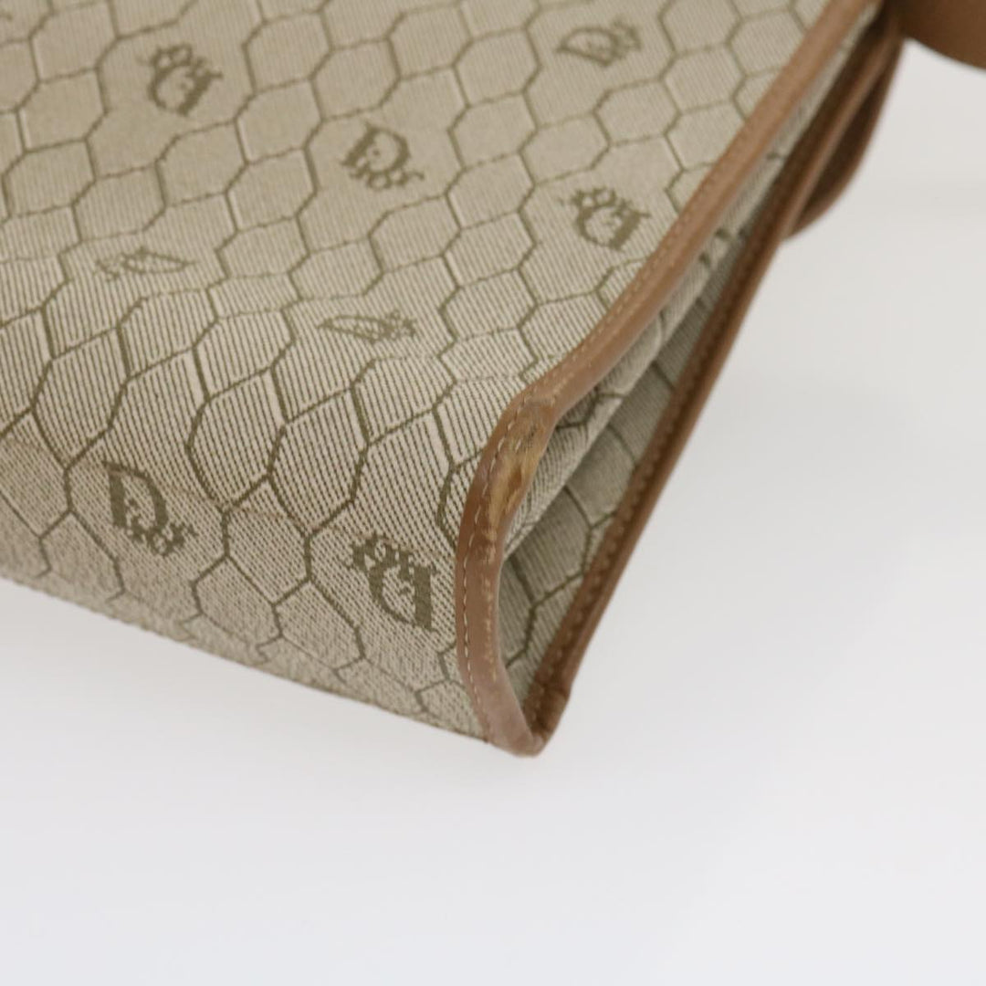 CHRISTIAN Top quality Dior Honeycomb Canvas Hand Bag PVC Leather 2way Beige Auth am2383g