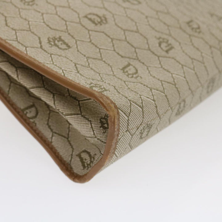 CHRISTIAN Top quality Dior Honeycomb Canvas Hand Bag PVC Leather 2way Beige Auth am2383g