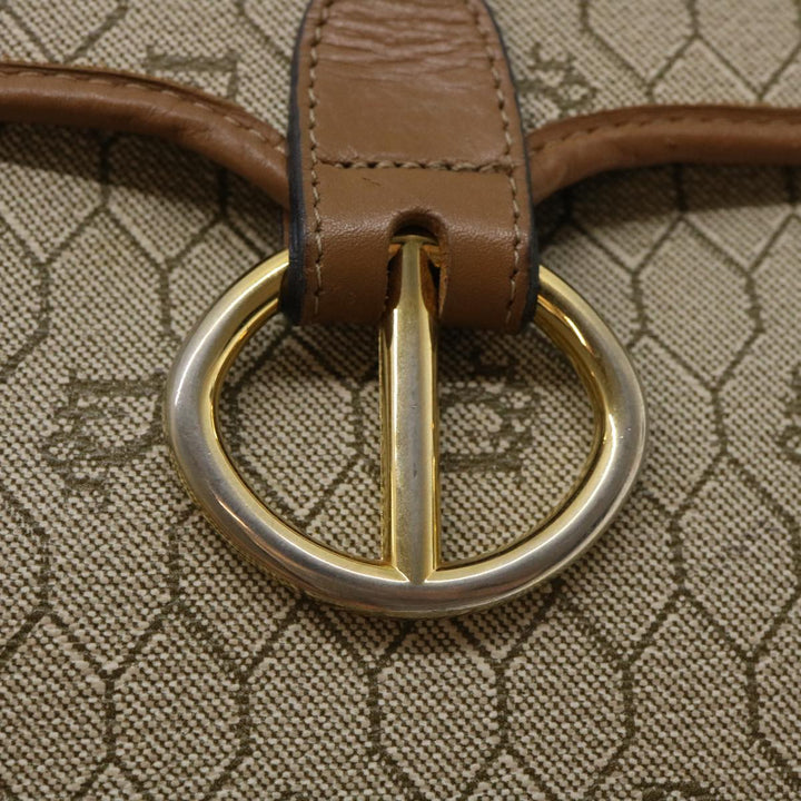 CHRISTIAN Top quality Dior Honeycomb Canvas Hand Bag PVC Leather 2way Beige Auth am2383g