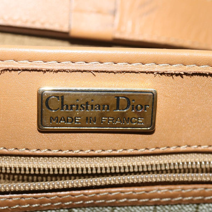 CHRISTIAN Top quality Dior Honeycomb Canvas Hand Bag PVC Leather 2way Beige Auth am2383g