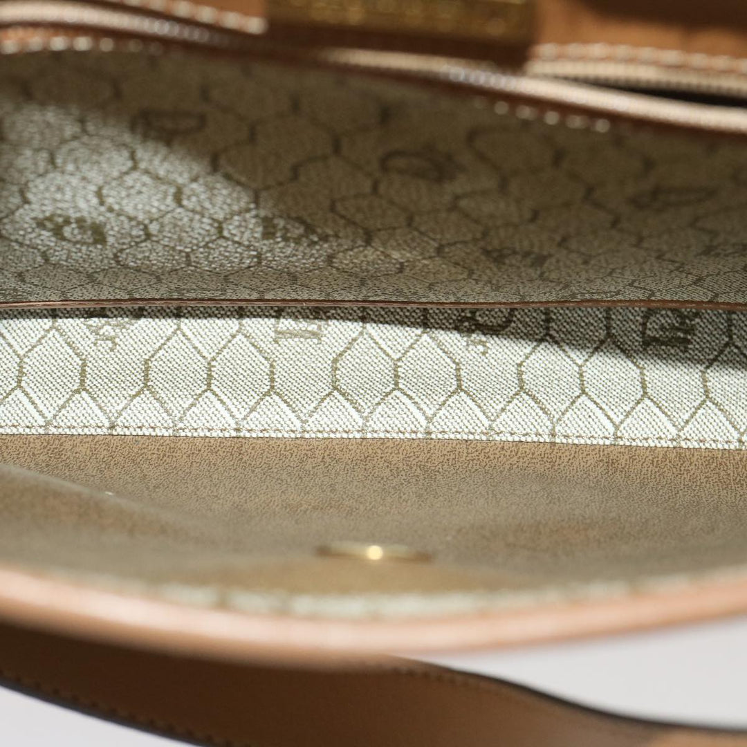 CHRISTIAN Top quality Dior Honeycomb Canvas Hand Bag PVC Leather 2way Beige Auth am2383g