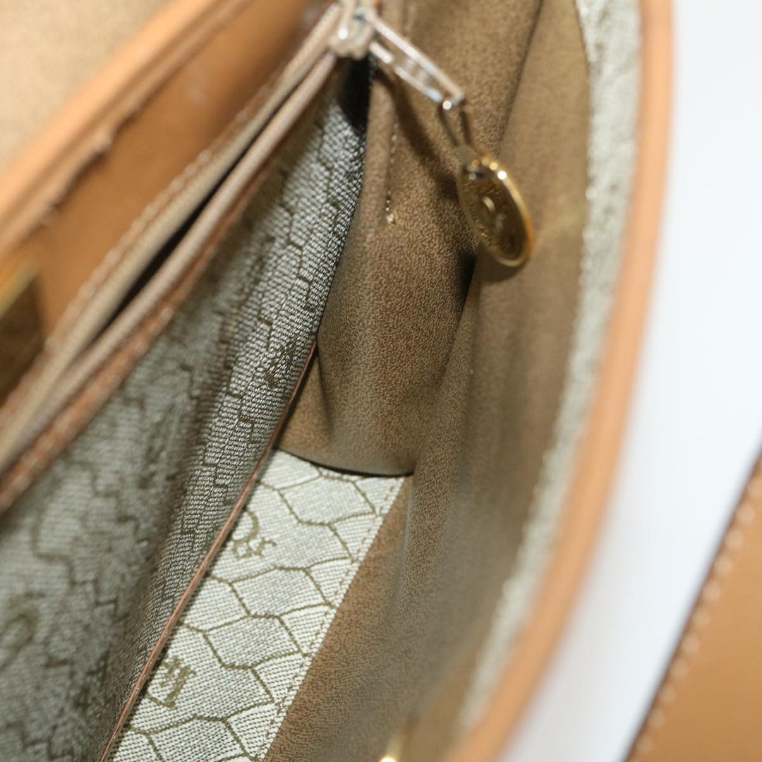 CHRISTIAN Top quality Dior Honeycomb Canvas Hand Bag PVC Leather 2way Beige Auth am2383g