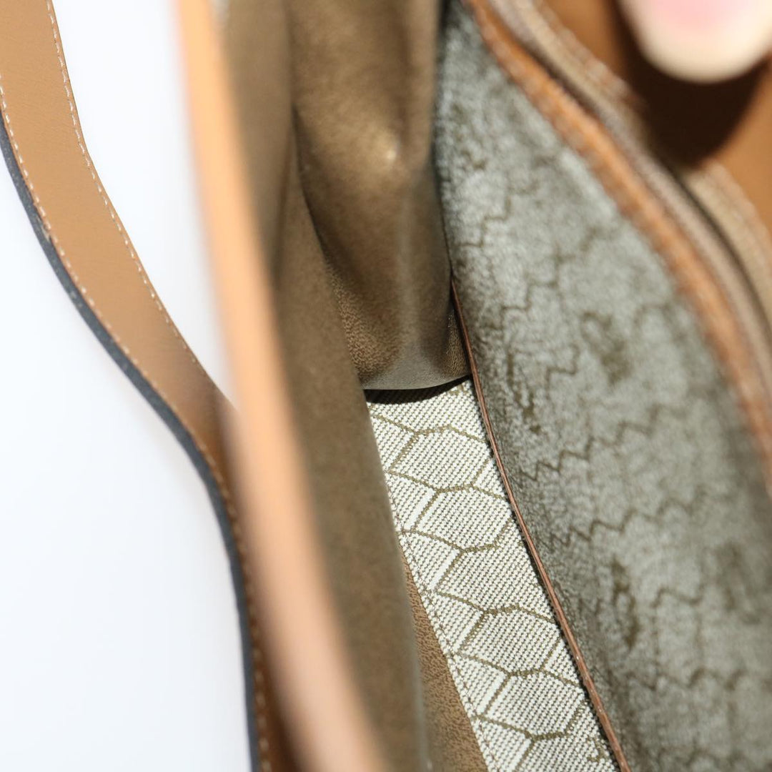CHRISTIAN Top quality Dior Honeycomb Canvas Hand Bag PVC Leather 2way Beige Auth am2383g