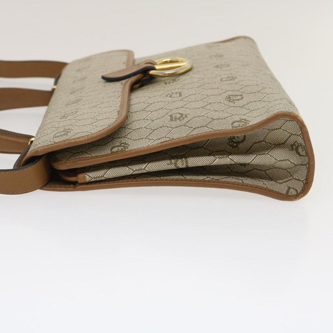 CHRISTIAN Top quality Dior Honeycomb Canvas Hand Bag PVC Leather 2way Beige Auth am2383g