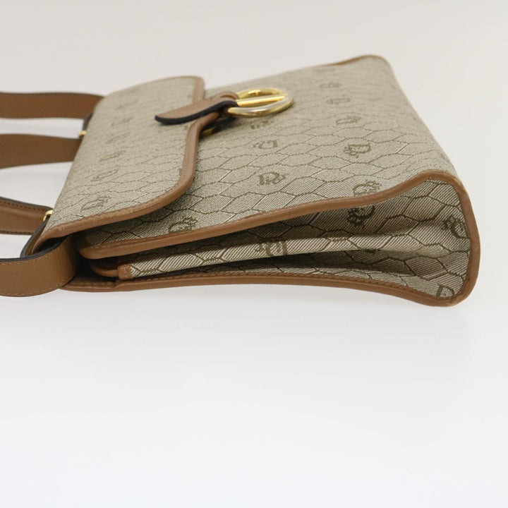 CHRISTIAN Top quality Dior Honeycomb Canvas Hand Bag PVC Leather 2way Beige Auth am2383g