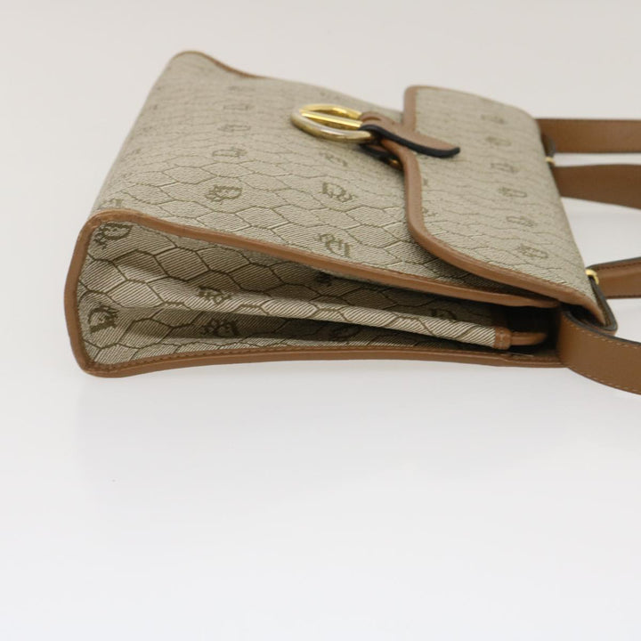 CHRISTIAN Top quality Dior Honeycomb Canvas Hand Bag PVC Leather 2way Beige Auth am2383g