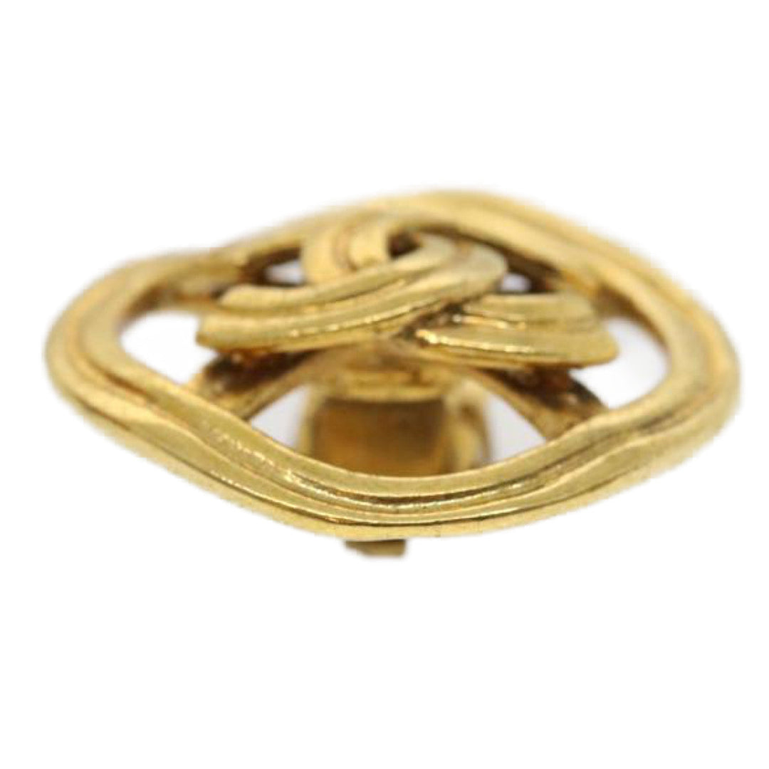 Top Quality Chanel COCO Mark Clip-on Earring Gold Tone CC Auth am2421gA
