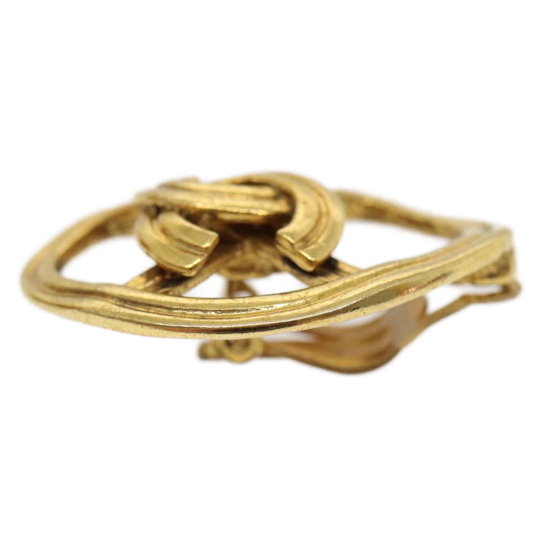 Top Quality Chanel COCO Mark Clip-on Earring Gold Tone CC Auth am2421gA