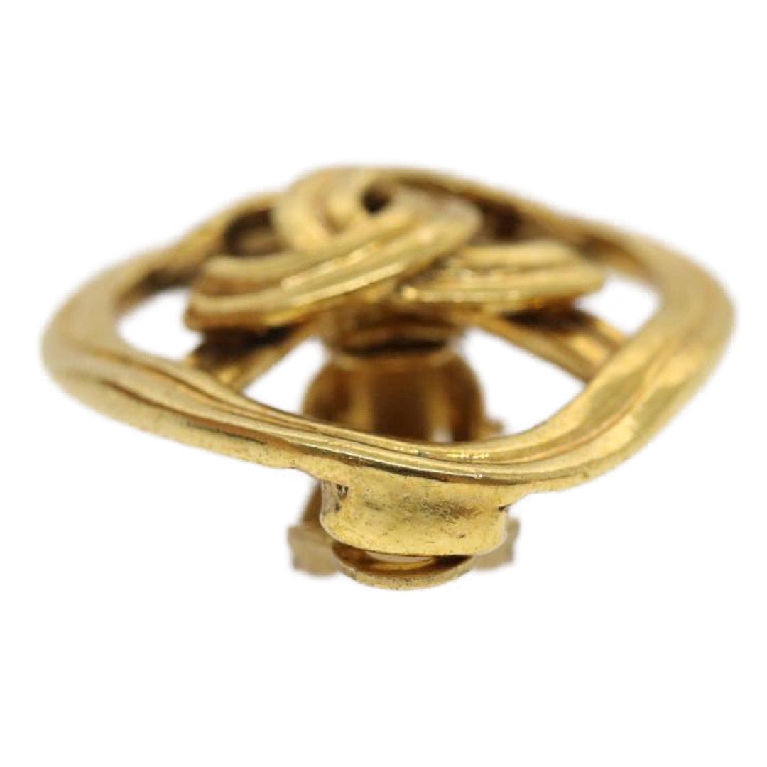 Top Quality Chanel COCO Mark Clip-on Earring Gold Tone CC Auth am2421gA