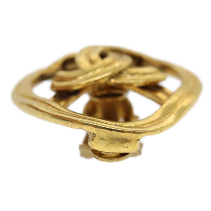 Top Quality Chanel COCO Mark Clip-on Earring Gold Tone CC Auth am2421gA