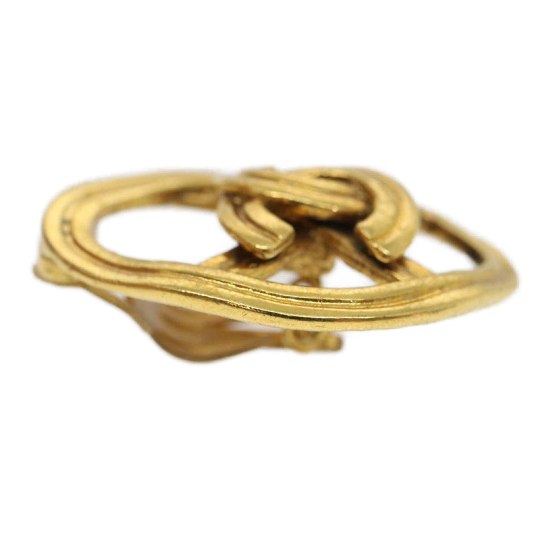 Top Quality Chanel COCO Mark Clip-on Earring Gold Tone CC Auth am2421gA