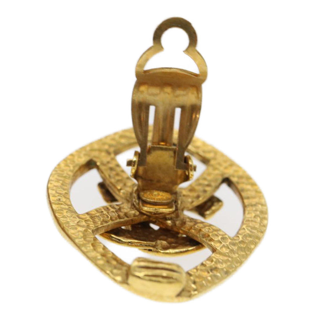 Top Quality Chanel COCO Mark Clip-on Earring Gold Tone CC Auth am2421gA