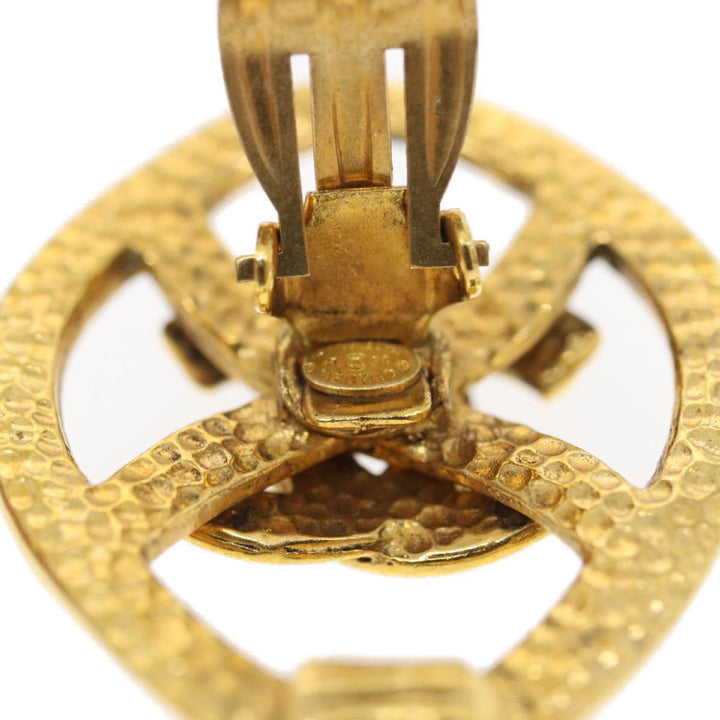 Top Quality Chanel COCO Mark Clip-on Earring Gold Tone CC Auth am2421gA