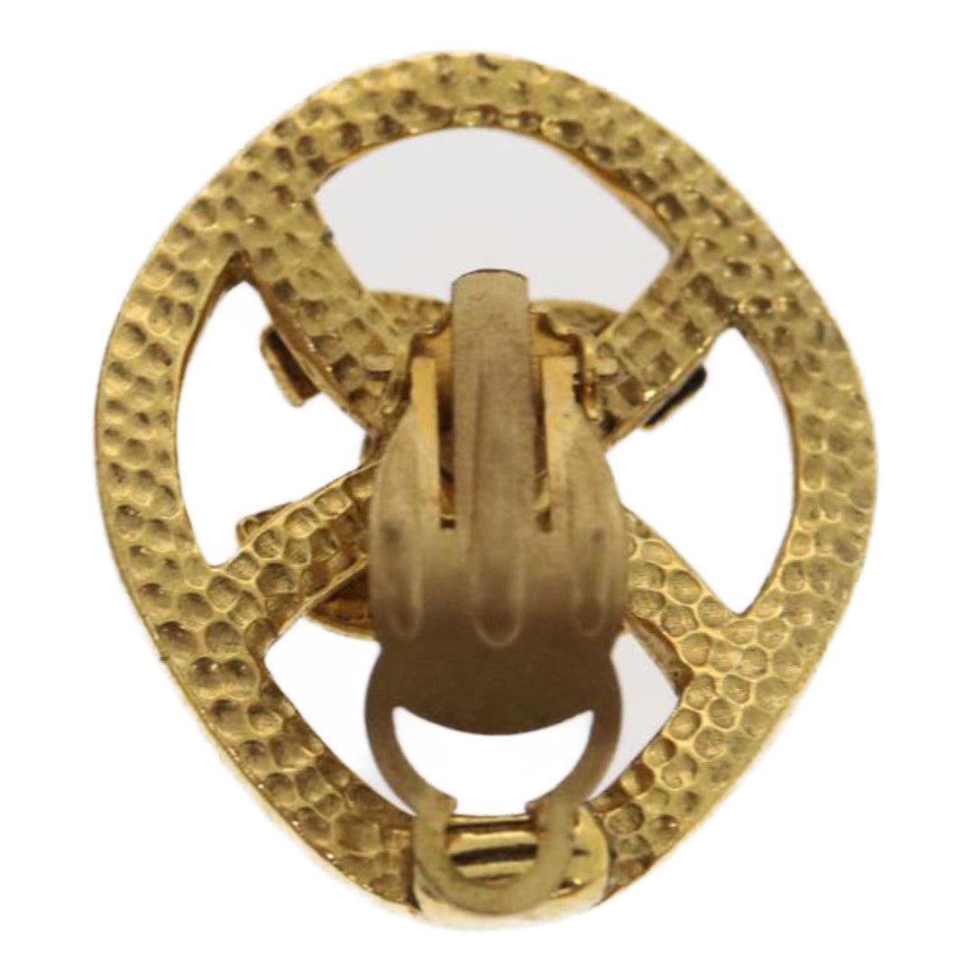 Top Quality Chanel COCO Mark Clip-on Earring Gold Tone CC Auth am2421gA