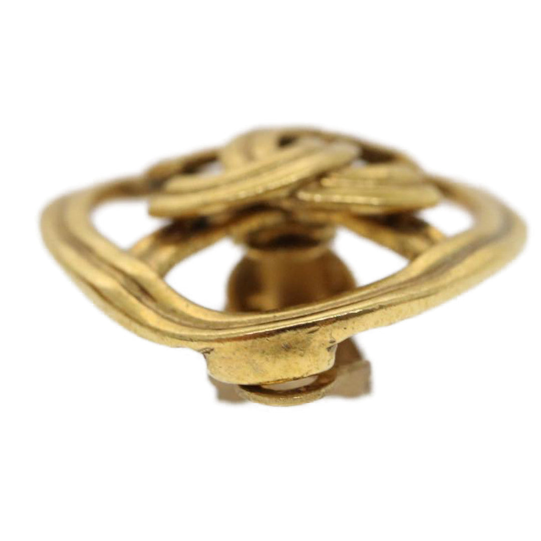 Top Quality Chanel COCO Mark Clip-on Earring Gold Tone CC Auth am2421gA