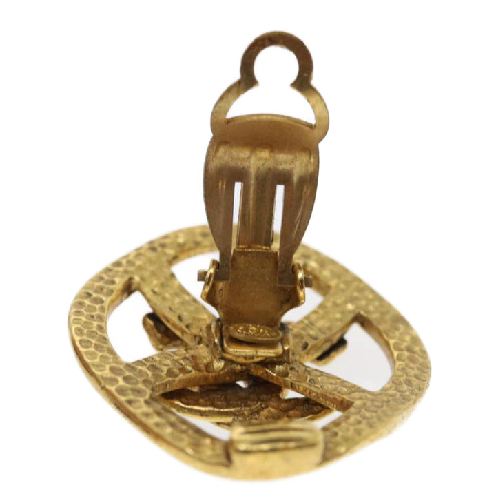 Top Quality Chanel COCO Mark Clip-on Earring Gold Tone CC Auth am2421gA