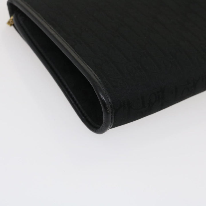 CHRISTIAN Top quality Dior Trotter Canvas Chain Shoulder Bag Black Auth am2539g