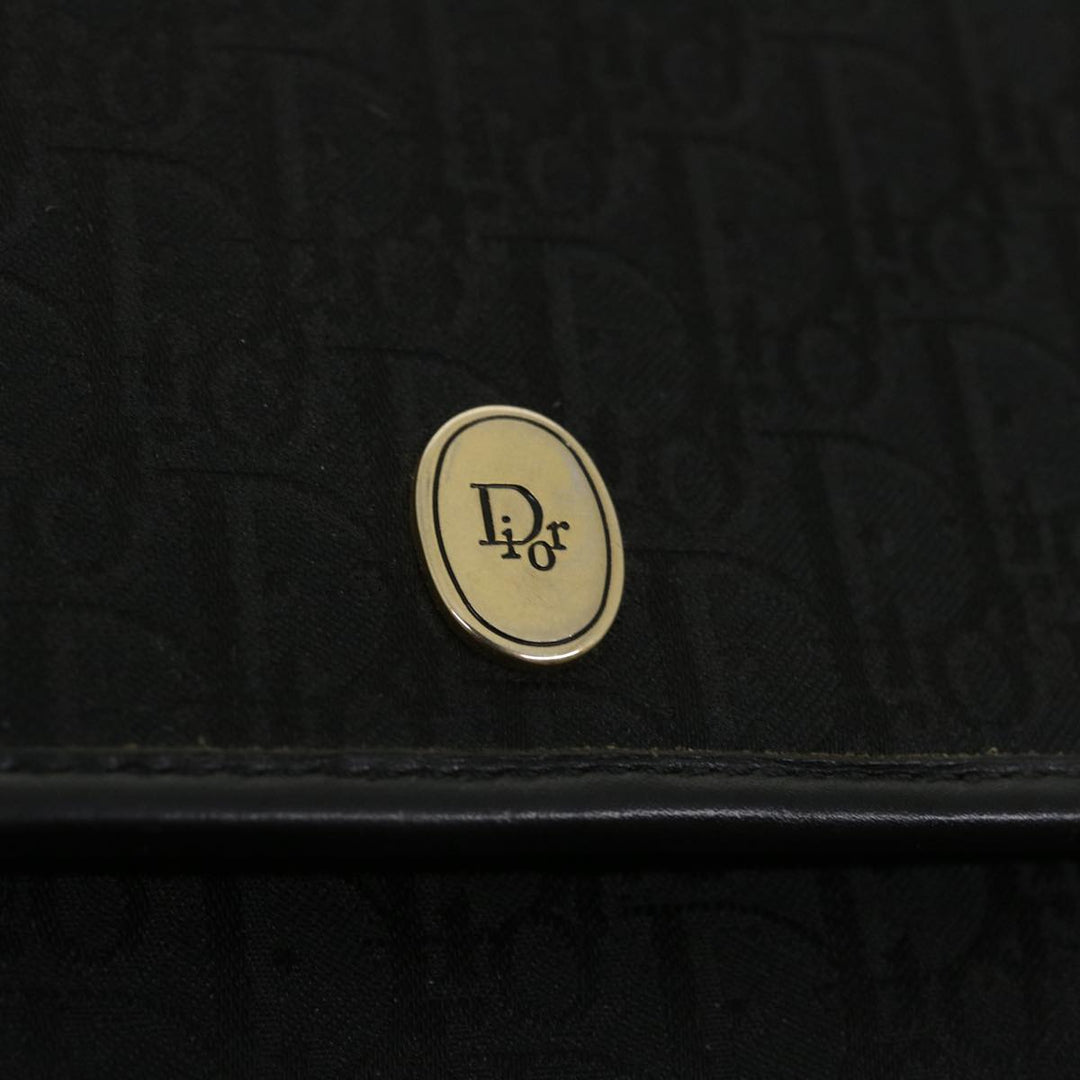 CHRISTIAN Top quality Dior Trotter Canvas Chain Shoulder Bag Black Auth am2539g