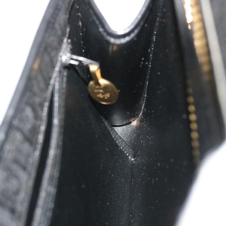 CHRISTIAN Top quality Dior Trotter Canvas Chain Shoulder Bag Black Auth am2539g