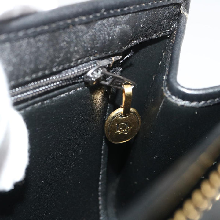 CHRISTIAN Top quality Dior Trotter Canvas Chain Shoulder Bag Black Auth am2539g