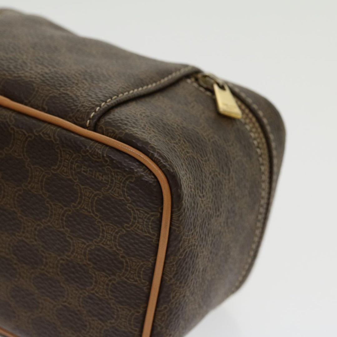 Celine Macadam Canvas Vany Hand Bag PVC Leather Brown  am2715g