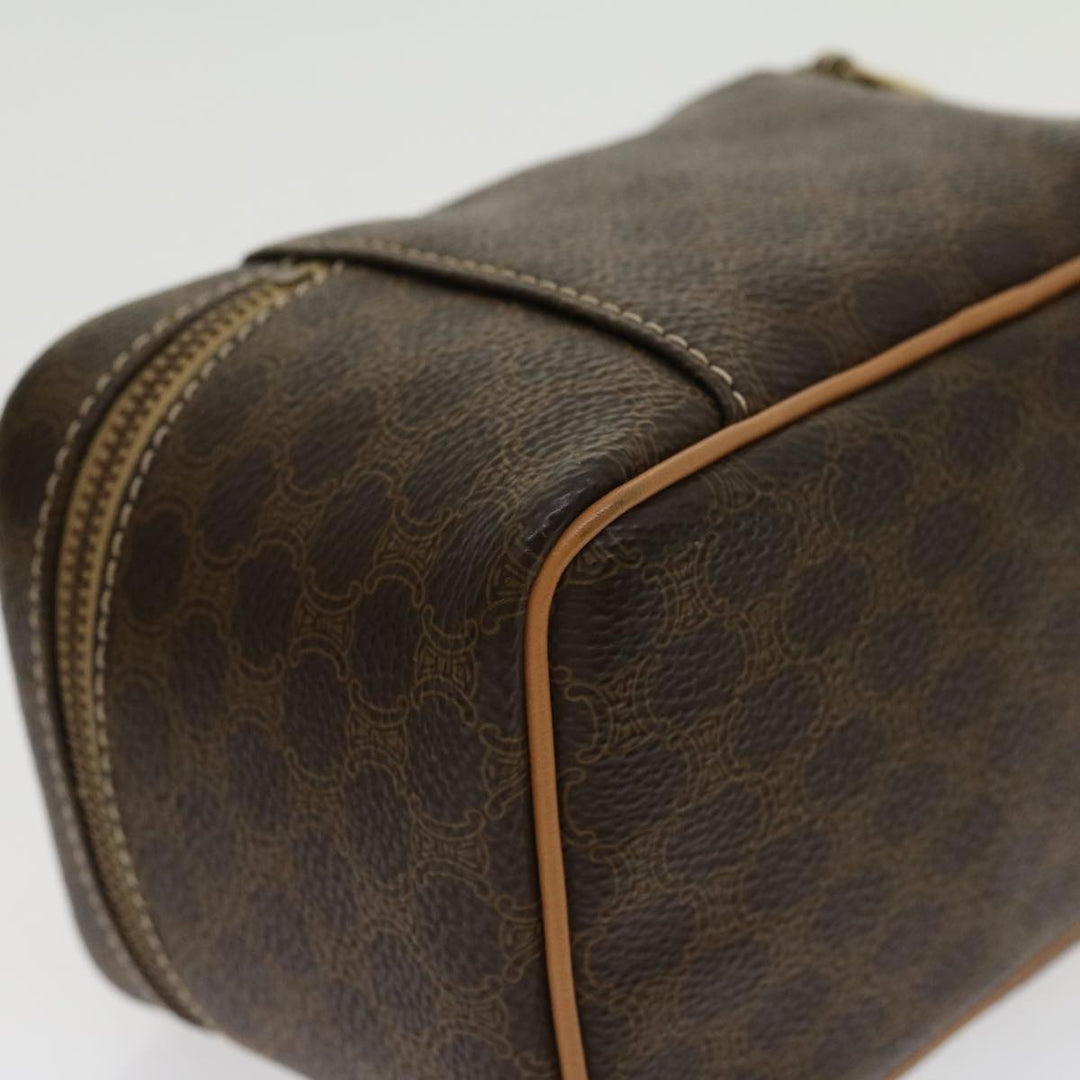 Celine Macadam Canvas Vany Hand Bag PVC Leather Brown  am2715g