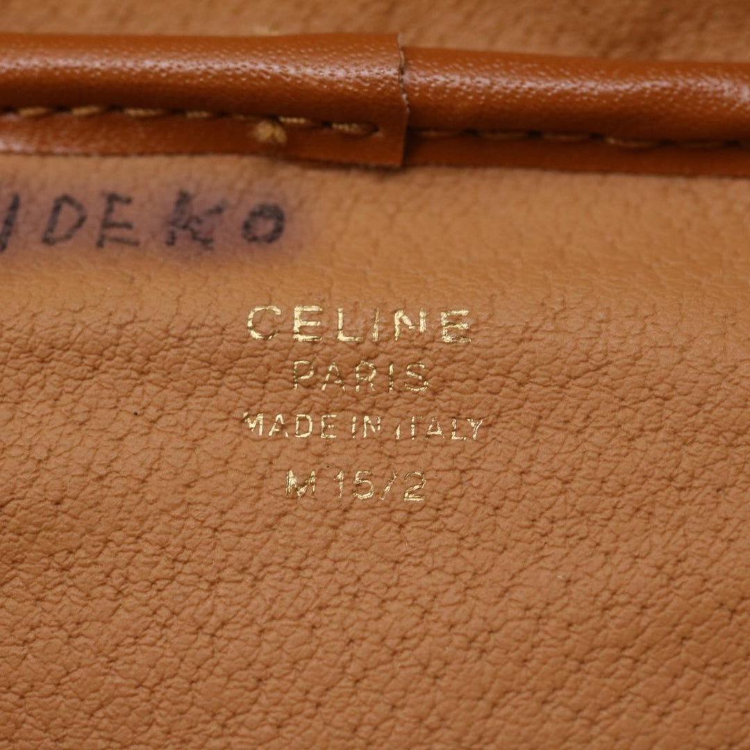 Celine Macadam Canvas Vany Hand Bag PVC Leather Brown  am2715g