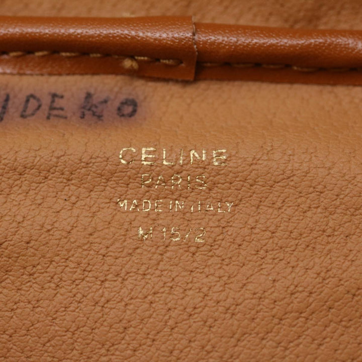 Celine Macadam Canvas Vany Hand Bag PVC Leather Brown  am2715g