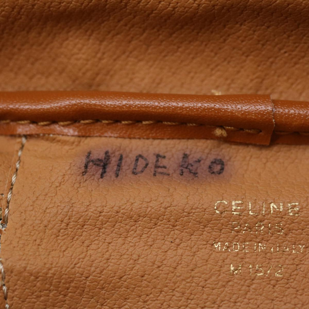 Celine Macadam Canvas Vany Hand Bag PVC Leather Brown  am2715g