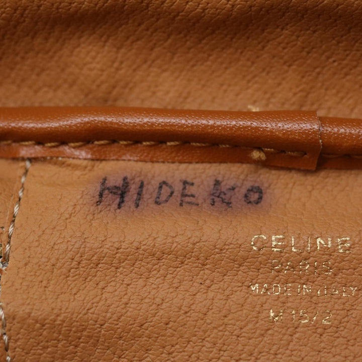 Celine Macadam Canvas Vany Hand Bag PVC Leather Brown  am2715g