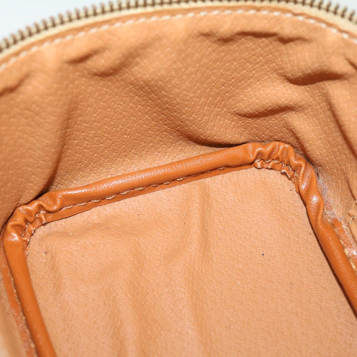 Celine Macadam Canvas Vany Hand Bag PVC Leather Brown  am2715g