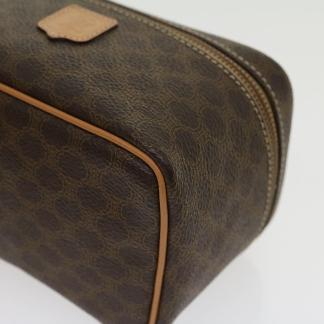 Celine Macadam Canvas Vany Hand Bag PVC Leather Brown  am2715g