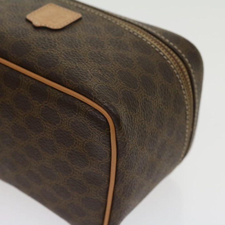 Celine Macadam Canvas Vany Hand Bag PVC Leather Brown  am2715g